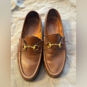 Gucci brown leather loafers - women's size 9, men's size 7